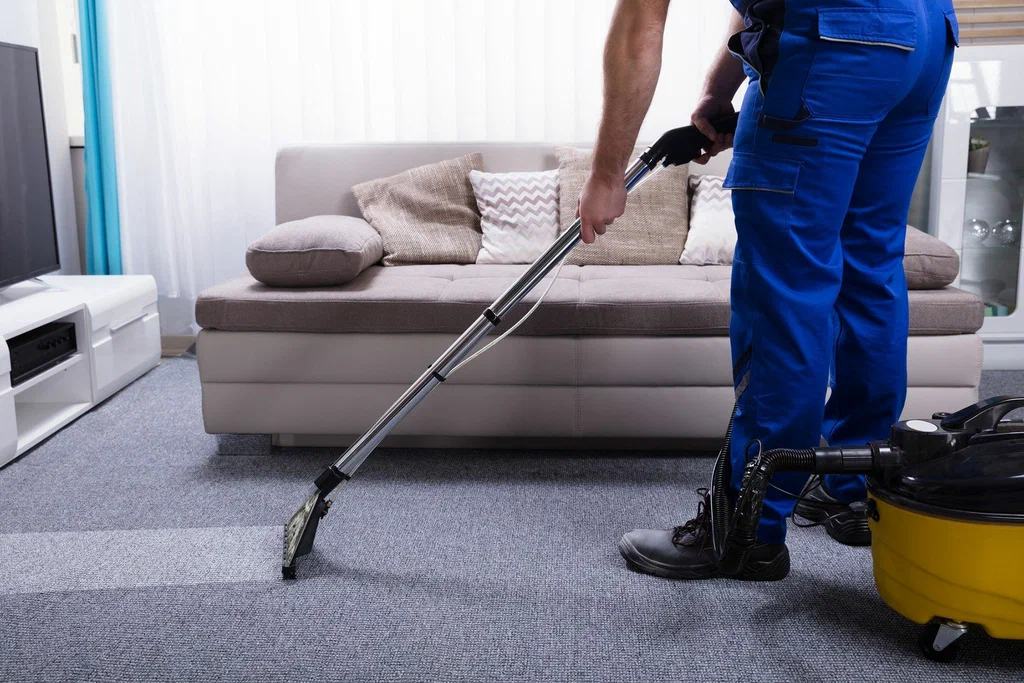 Deep cleaning of a living room carpet in Bacchus Marsh, before and after a professional clean.